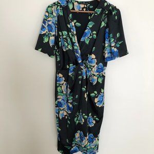 Zara - Black & Blue Tulip Knotted Dress